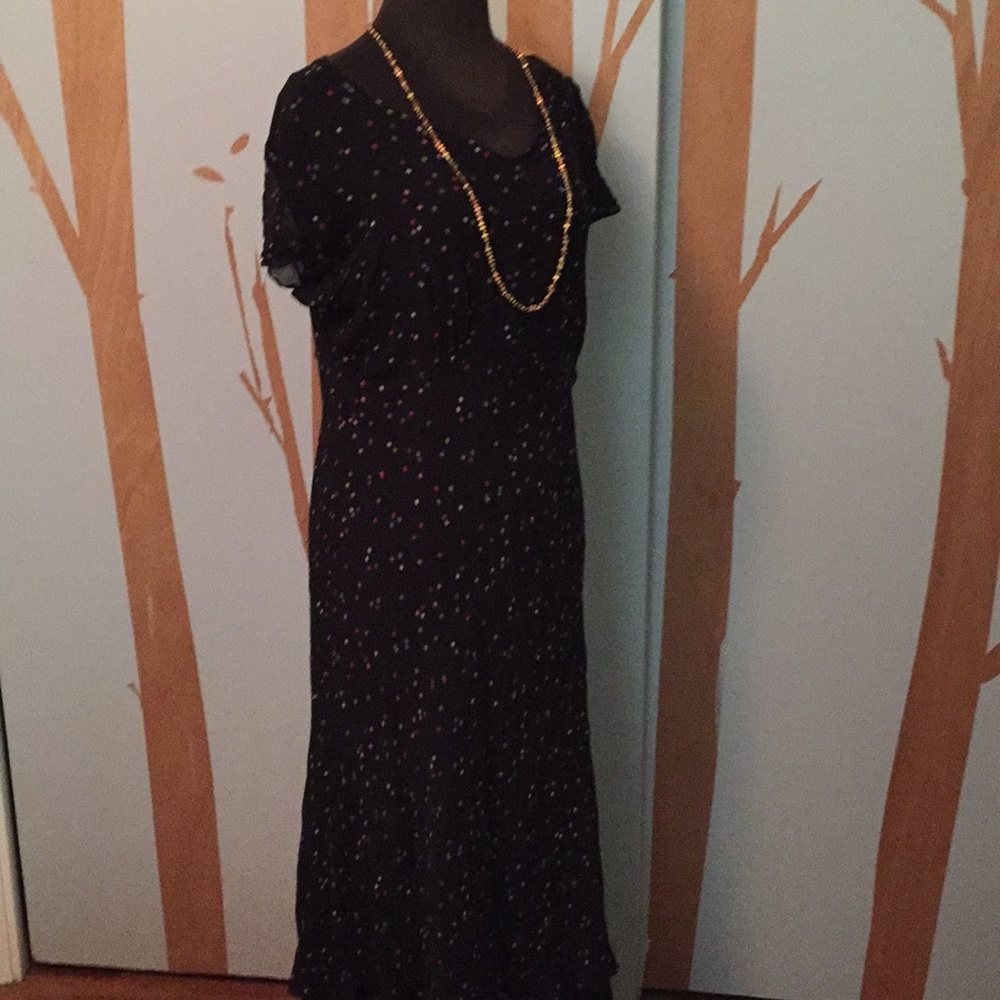 Talbots colored polka dot midi dress